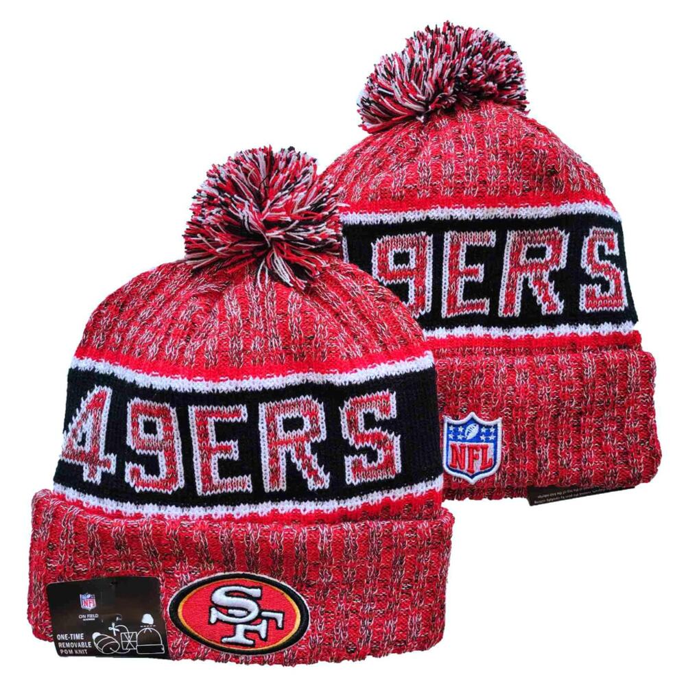 NWT San Francisco 49ers Sports Knit Pom‎ Beanie Fleece Lining OSFA Unisex
